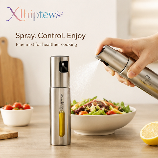 Xlhiptews™ Stainless Steel Oil Sprayer Bottle for Cooking & Air Fryer
